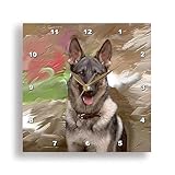 3drose German Shepherd Wall Clock, 10 by 10-Inch