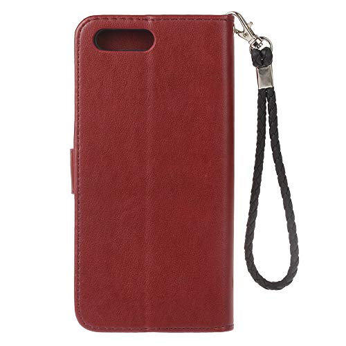 Cotdinforca Compatible With Iphone 8 Plus Case Iphone 7 Plus Glitter Wallet Case Leather With Card Slots Flip Case For Women Crystal Owl Embossing Shockproof Case For Iphone 8 Plus / 7 Plus Red Yk #TOP2