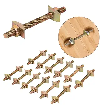 Countertop Connector, Furniture Fastening Connectors, Table Top Fasteners, Miter Draw Bolt Pack (12 pcs)