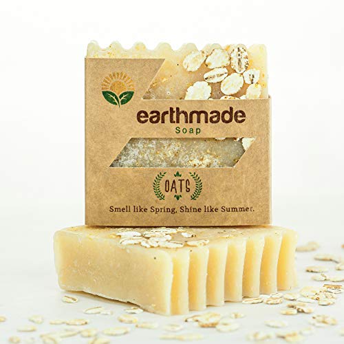Earth Made Oats natural soap bar, hand and body wash, 100% organic ingredients, cold processed hand made for men and women