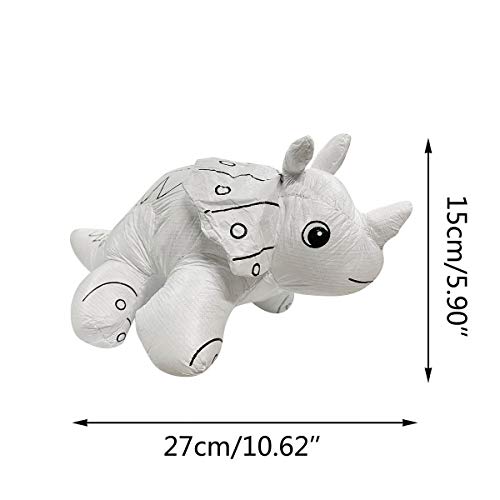 Large Dinosaur Painting Kit - Washable Dinosaur Toys with Polyester Cotton Decorating & Coloring Craft Kit for Kids, Boys & Girls - for Easter Party DIY Creative Activity (Triceratops)