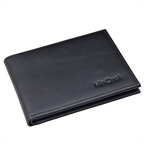 WinCret Portefeuille Homme avec Poche à Monnaie Visible et Protection RFID - Mini Porte Carte Pratique et Plat pour Homme et Femme