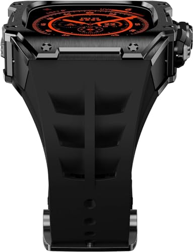 Kit modification Apple Watch Ultra 2 boîtier acier bracelet caoutchouc agate - 5