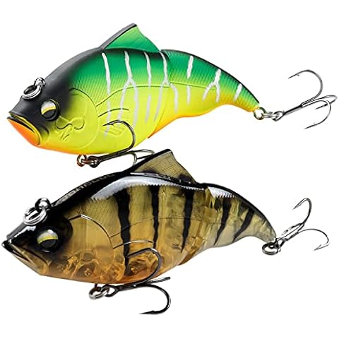 JOHNCOO Bass Fishing Swimbaits Vibration Glide Bait Double Jointed Hard Lures Floating Fishing Baits for Perch Pike Walleye Trout Cover