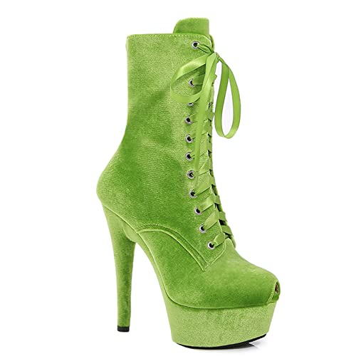 Bottes à talons hauts bout ouvert pour femmes bottes plateforme bout rond mi-hautes