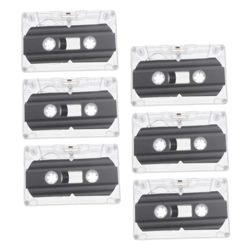 Lurrose Lot De 6 Cassettes Audio Enregistrables Cassettes Audio Vierges Cassettes Vides Cassettes Vierges pour Enregistrement De Musique Bricolage en Plastique