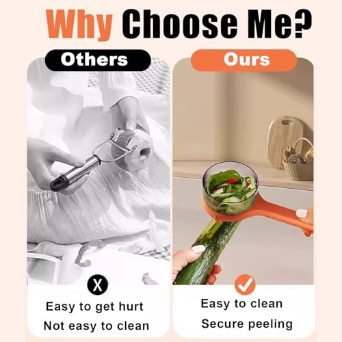 2PCS New Upgrade Fruit & Vegetable Kitchen Peeler with Storage Box -Safe and Efficient Double-Sided Sharp Stainless Steel Blade,Easy to Clean Peeler with Box Storage,Mess-Free Vegetable & Fruit Prep by Partekavo - Image 3