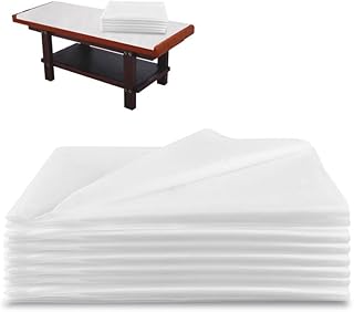 Disposable Massage Table Sheets 100PCS -Massage Bed Cover - Non-Woven Fabric Oil-Waterproof,Comfortable, Thick and Durable, Soft, Latex-free, Disposable Waterproof Sheets 31" x 74.9"(White)