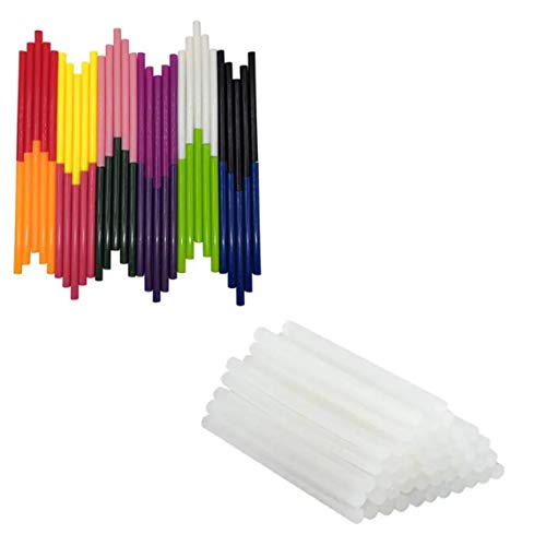 HOTGLUEGUN 7 MM Transparent Glue Sticks for Glue Gun Art and Craft and Decoration Set of 10 Color and 10 Transparent Sticks for 20w