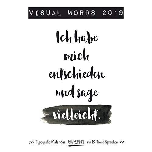 Visual Words (BK) 227919 2019: Typo-Art Broschürenkalender mit Ferienterminen. Wandkalender mit net Visual Words (BK) 227919 2019: Typo-Art Broschürenkalender mit Ferienterminen. Wandkalender mit net