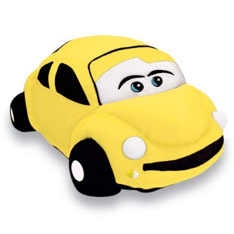 Almofada Carro de Pelúcia Amarelo 33 cm Antialérgico