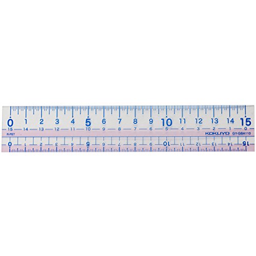 Kokuyo GY-GBA110P Straight Line Ruler, Made of Recycled PET Resin, Scale 5.9 inches (15 cm), Pink