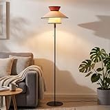 BARCELONA LED Lâmpada de Chão XXL 'CORA' com Abajur de Tecido, Estilo Moderno e Industrial Retrô, Minimalista e Elegante, Ideal para Sala, Quarto, Sala de Jantar ou Hall