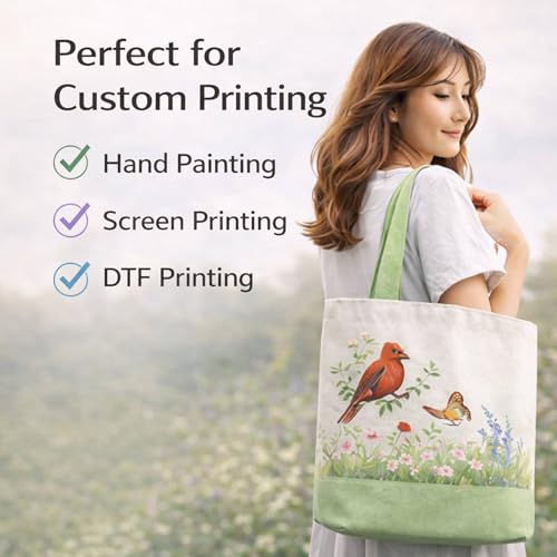 Image of Lify Heavy Duty Cotton Canvas Tote Bag Grocery Shopping Bag, Cotton Tote Bags eco-friendly for Schools, promotion, branding- 3 &4 Pc Pack