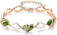 108-August-Peridot Green-Rose Gold Plated