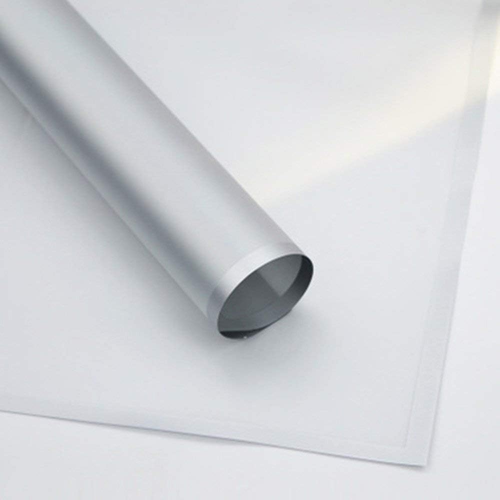 Frosted Flower Wrapping Paper White Lines Gift Packaging Florist Bouquet Supplies 20 Counts (Silver)