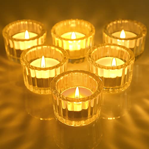 Goldeal Tealight Candle Holders,24 Pcs Clear Glass Tea Light Candle Holder, Votive Candle Holders Bulk, Candlestick For Wedding, Party,Table Centerpiece, Home Décor (24Pcs-Clear) #TOP16