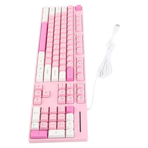 Clavier filaire rose à 104 touches avec interface USB pour PC Windows et OS X