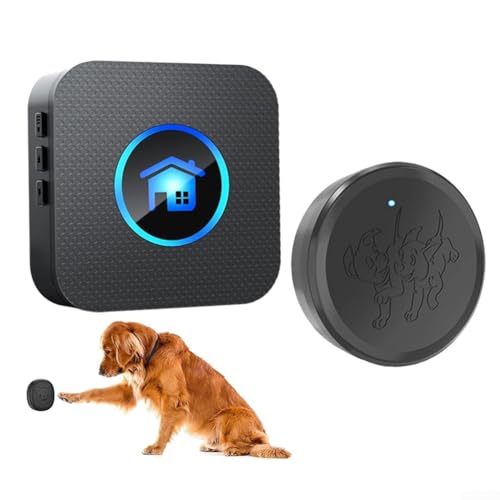 Sonnette de porte sans fil tactile pour chien avec volume réglable pour un maximum de commodité (1 récepteur + 1 bouton)