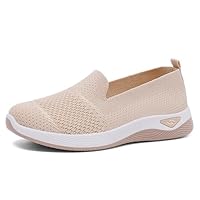 Chaussure Femme Basquette Chaussures Pieds Larges Confort Chic Baskets Et De Sport Mode pour Été Ete Orthopediques Femmes Plates sans Lacets Jogging Tennis Confortable Basket Plateforme,Z1-Beige,37