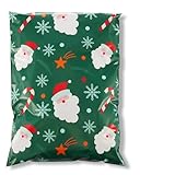 Fuxury Christmas Poly Mailers 14.5x19 Inch 50Pcs,Large Shipping Bags Christmas for Clothing,Strong Adhesive Shipping Envelopes for Small Business, Self Seal Poly Bag Mailing Envelopes Green Santa