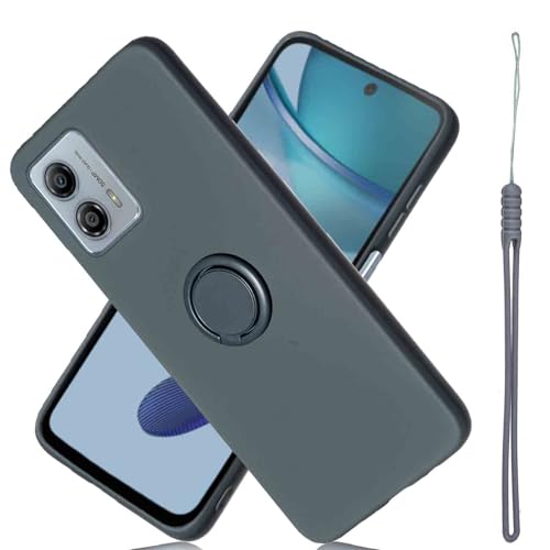 �yAnrek�z�݊��� Moto G64 Y 5G �Ή� �V���R�� �����O�P�[�X�i�u���b�N�j���g���[�� PU�v ���΋z�� ���^ �_�� TPU�ی�J�o�[ �Ռ��z�� 360�x��] �ԍڃz���_�[�@�\ �g�уP�[�X �\�t�g�J�o�[ ���gg64 Black