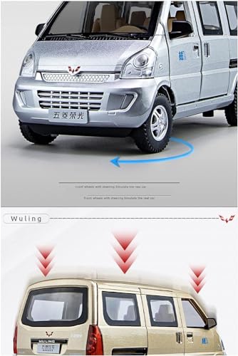 Image of 1:24 Wuling Rongguang Van Alloy Car Model Diecast Metal Toy Vehicles Model Sound And Light (Color As Per Available), Beige