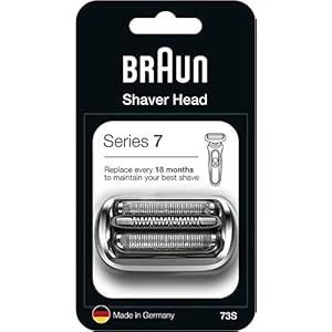 Braun Series 7 Elektrorasierer Scherkopf, ORIGINAL Ersatzscherteil vom Hersteller passend für Braun Herren Rasierer Series 7 der neuen Generation, 73S, Silber, 1er Pack