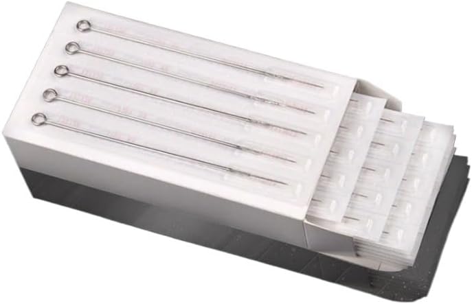 100 個使い捨て伝統的なタトゥー針 RM 湾曲大列かぶり針 0.35 ミリメートル(9RM)