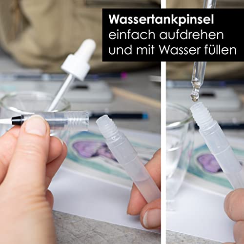 Aquarellstifte OfficeTree 24+1 Pinselstifte mit Wasserstift
