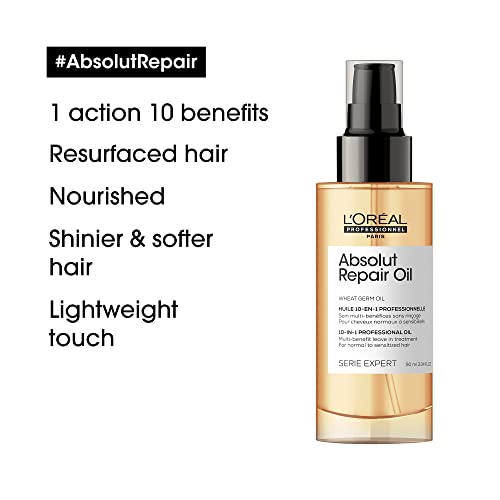 L’Oréal Professionnel Serie Expert Detox and Hydrate Routine for Damaged Hair, Metal Detox Shampoo, Mask with Absolut Repair Leave-in Oil, 300 ml, 250 ml and 90 ml, Bundle Set
