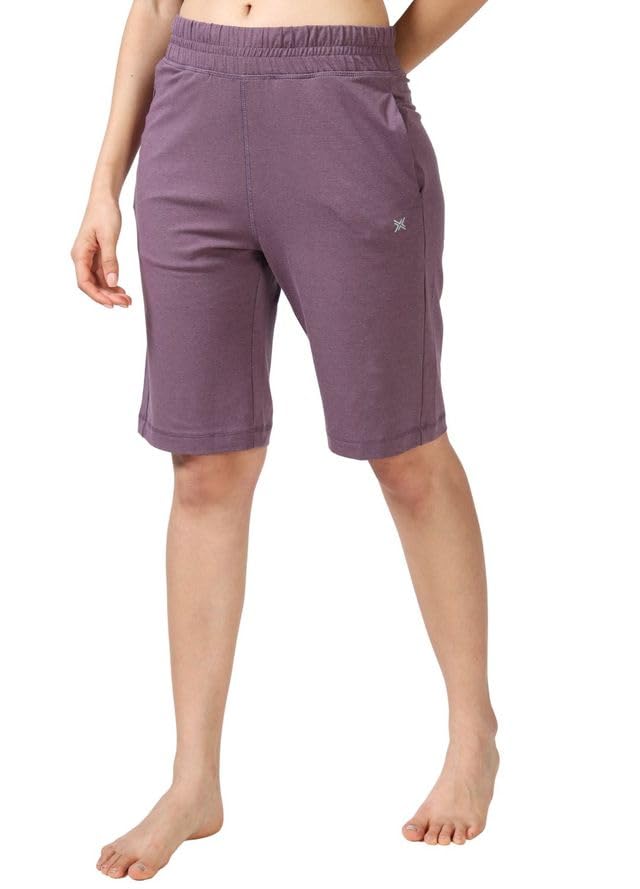 LAVOS Women Bamboo Cotton Shorts, Knee Length Casual Home Indoor Mid Waist Loose Fit Half Pant with Pocket & Zipper for Tr... - Review, Price and Buying Guide