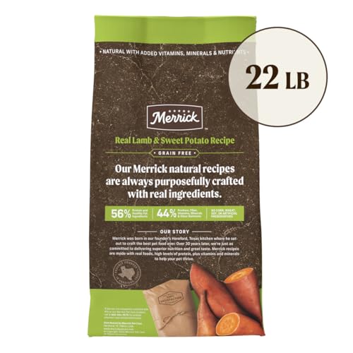 Merrick Premium Grain Free Dry Adult Dog Food, Wholesome And Natural Kibble With Real Lamb And Sweet Potato - 22.0 lb. Bag