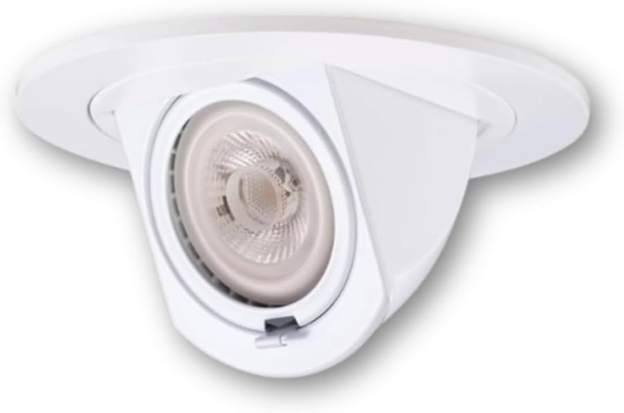 ELCO Lighting EL1497W 4" Adjustable Pull Down Trim 90° Tilt 359° Rotation Recessed Lighting Trim MR16 GU5.3 Compatible, White