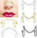 Gifts Hip Hop Septum Rings Fashion Jewelry Stainless Steel None Pierced Love Heart Nose Chain Septum Rings Fake Piercing Nose Ring Nose Clipe Stylish