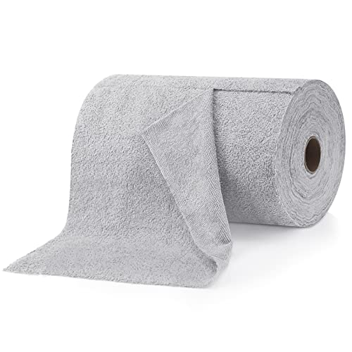 Fumete Microfiber Towels Roll Microfiber On A Roll Tear Away Cleaning Towel 12" X 12" Reusable Washable Microfiber Towel For Car Soft Cleaning Rag All Purpose Absorbent Kitchen Cloth (Gray,1 Roll) #TOP27