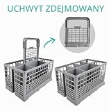 CHALVIOR Uniwersalny kosz na sztućce do zmywarki, wymiary łącznie z uchwytem, 23,7 x 13,5 x 23,5 cm, kosz na sztućce do zmywarki, kosz do zmywania, zdejmowany uchwyt do większości popularnych zmywarek