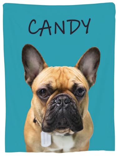 Funnylife Custom Pet Portrait Blankets 40" x 50" Personalized Dog Photo Blanket for Dog Dad & Mom Gifts for Pet Owner