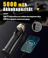 HOTLIGH Werkstattlampe – 5000 mAh Arbeitsleuchte LED Akku mit um 360° drehbarem, faltbarem Design, 1200 Lumen LED Werkstattlampe, 3 Leuchtmodi Inspektionslampe für Autoreparaturen/Notfälle, 1PC – Ansicht 3