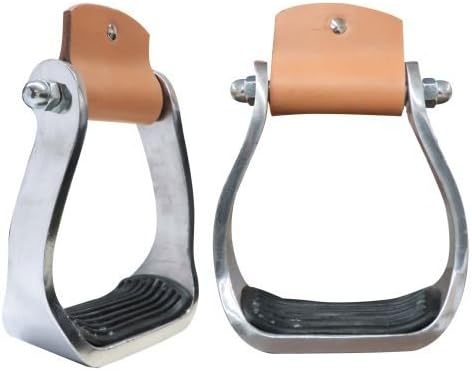 Showman Pony Youth Polished Aluminum Stirrup with Rubber Tread