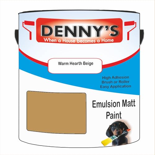 Premium Interior Wall & Ceiling Emulsion Paint – Warm Hearth Beige – Rich Matt Finish, Durable & Washable, Low Odour, Ideal for Living Rooms, Bedrooms & Hallways (500ML Tin)