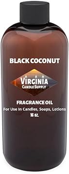 Black Coconut Fragrance Oil 16 oz Bottle for Candle Making, Soap Making, Tart Making, Room Sprays, Lotions, Car Fresheners, Slime, Bath Bombs, Warmers...