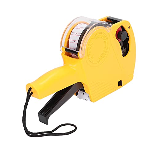Jauarta Manual Labeling Machine 8 Digits Price Tag Gun with Cartridge Portable Price Marking Tool (Yellow)