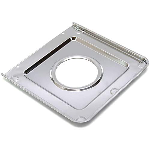 KITCHEN BASICS 101 Made in the USA Style J WB32X90 Heavy Duty Replacement Square Chrome Gas Drip Pans for GE Stoves AP2028207, PS244863, 258331, AH244863, EA244863, PS244863, WB32X0090, WB3X5066 4 Pk