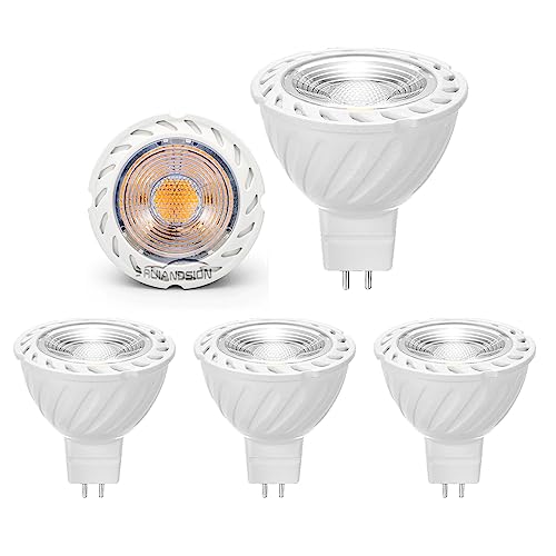 Ruiandsion MR16 GU5.3 LED Bulbs 7W 12V, 2835 6SMD Chips, Warm White Light, 50W-75W Halogen Equivalent, MR16 Bulb for Outdoor Landscape Flood Track Recessed Lighting - Pack of 5