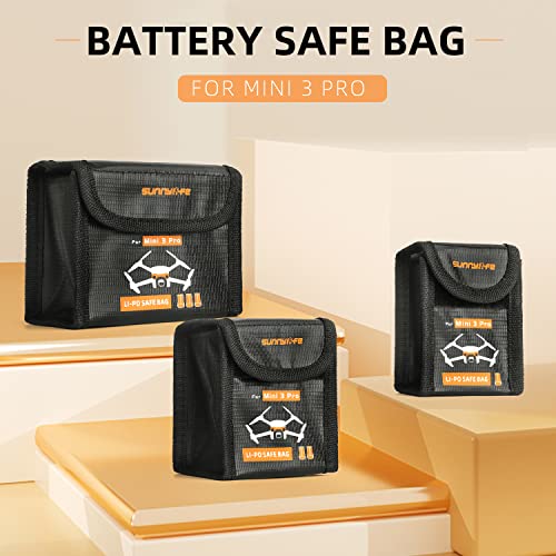 Tineer Nylon Lipo Battery Safe Bag,Battery Protection Storage Bag Explosion Proof Pouch Pocket Case for DJI Mini 3 Pro /Mini 4 Pro Accessory (3PCS Small) - Image 4