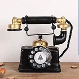 HoneyCare Retro Decorative Telephone Model, Vintage Antique Style Resin Rotary Phone Ornament for Home Office Decor, Steampunk & Victorian Style Statues, Photography Props, Housewarming Gift