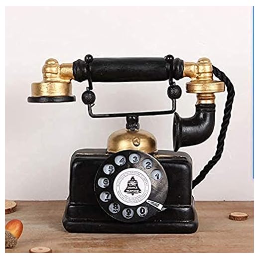 HoneyCare Large Creative Retro Decorative Phone Model, Vintage Rotary Telephone Decor Statue Artist Antique Phone Figurine Cafe bar Window Decor Model for Home Desk Decoration (7.48x6.3x3.94)