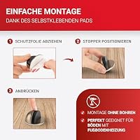 LouMaxx Türstopper Boden selbstklebend - 2er Set Messing Türstopper Boden ohne bohren - Türstopper zum Kleben - Türstopper selbstklebend Boden zum Schutz von Wänden und Möbeln – Ansicht 4