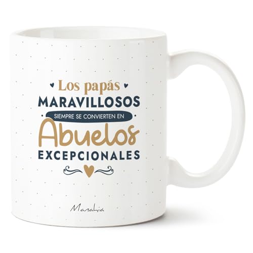 Manahia - Taza Los Papás Maravillosos Se Convierten en Abuelos Excepcionales | Caja de Regalo Kraft | Impreso en Francia | Regalo para Futuro Abuelo, Embarazo